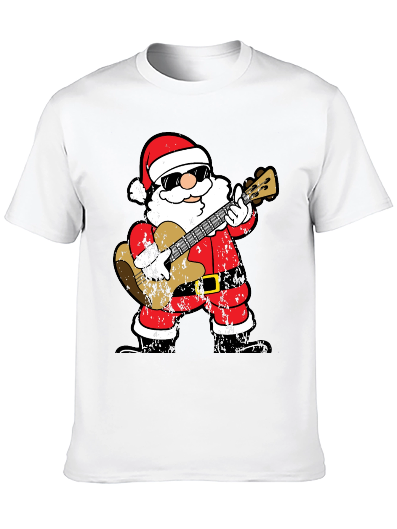 Rockin Santa T-Shirt - Christmas Guitar Player