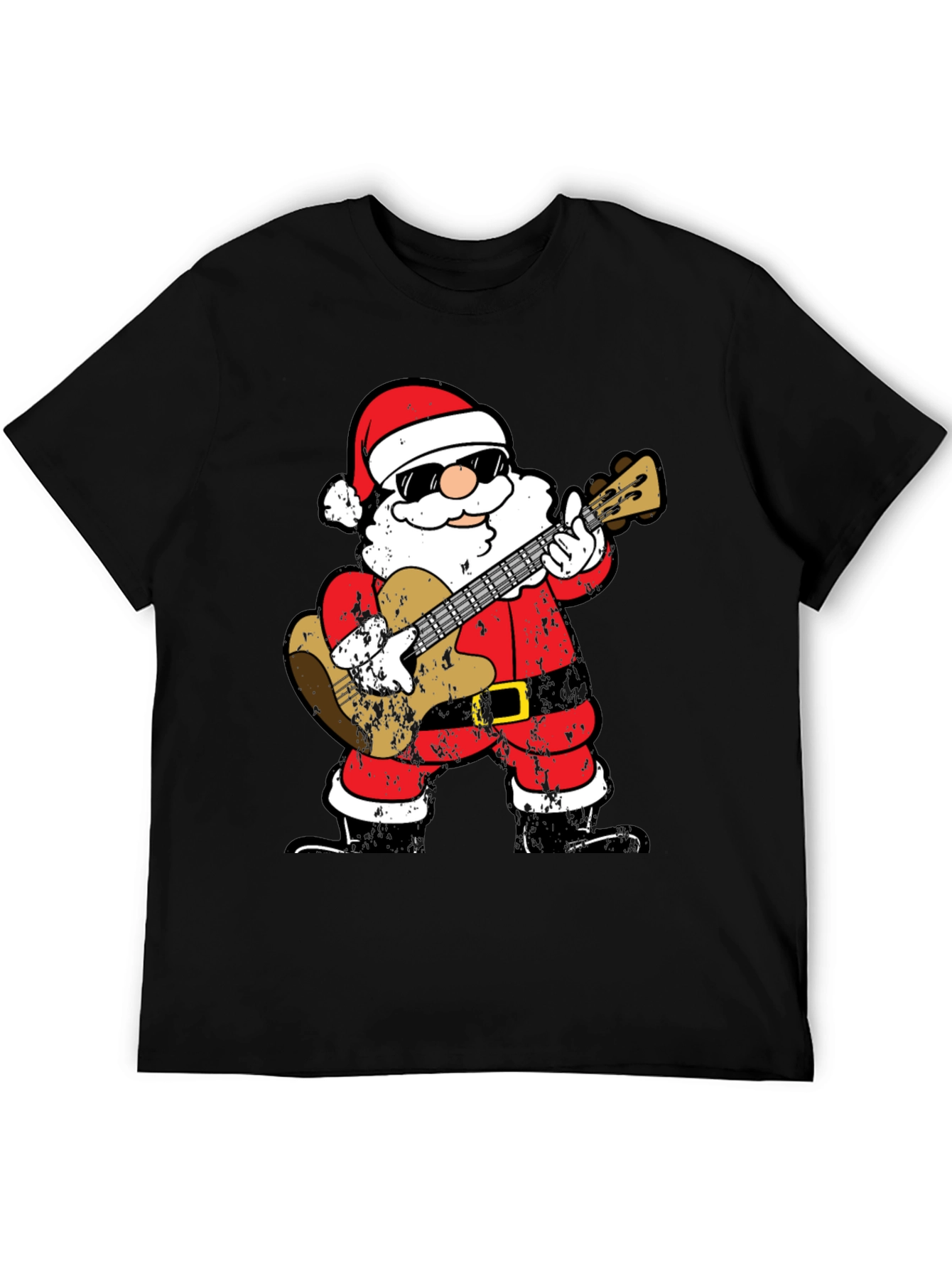 Rockin Santa T-Shirt - Christmas Guitar Player