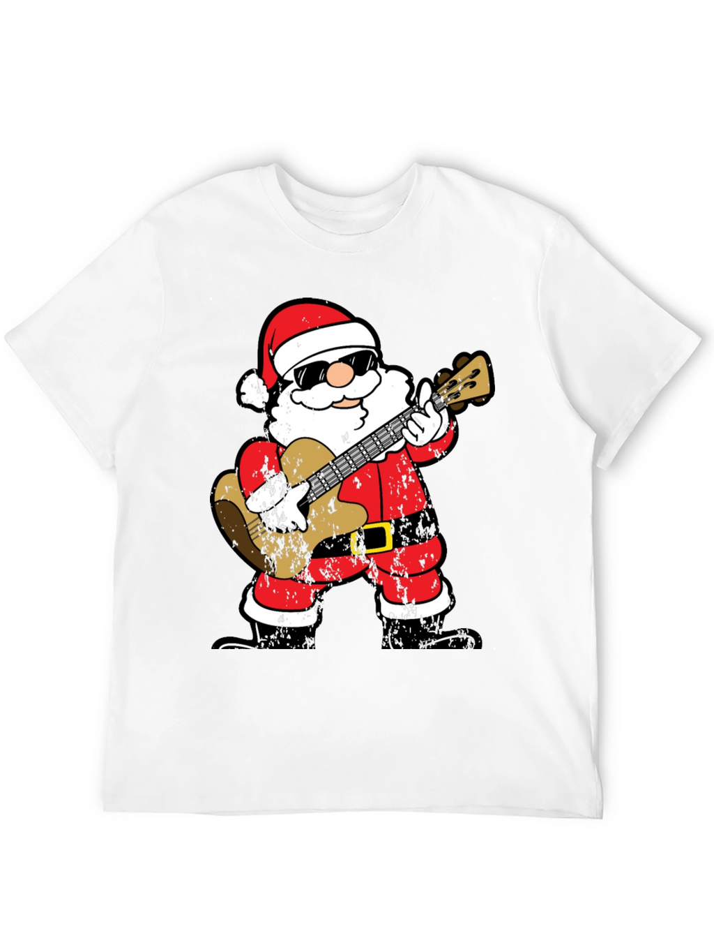 Rockin Santa T-Shirt - Christmas Guitar Player