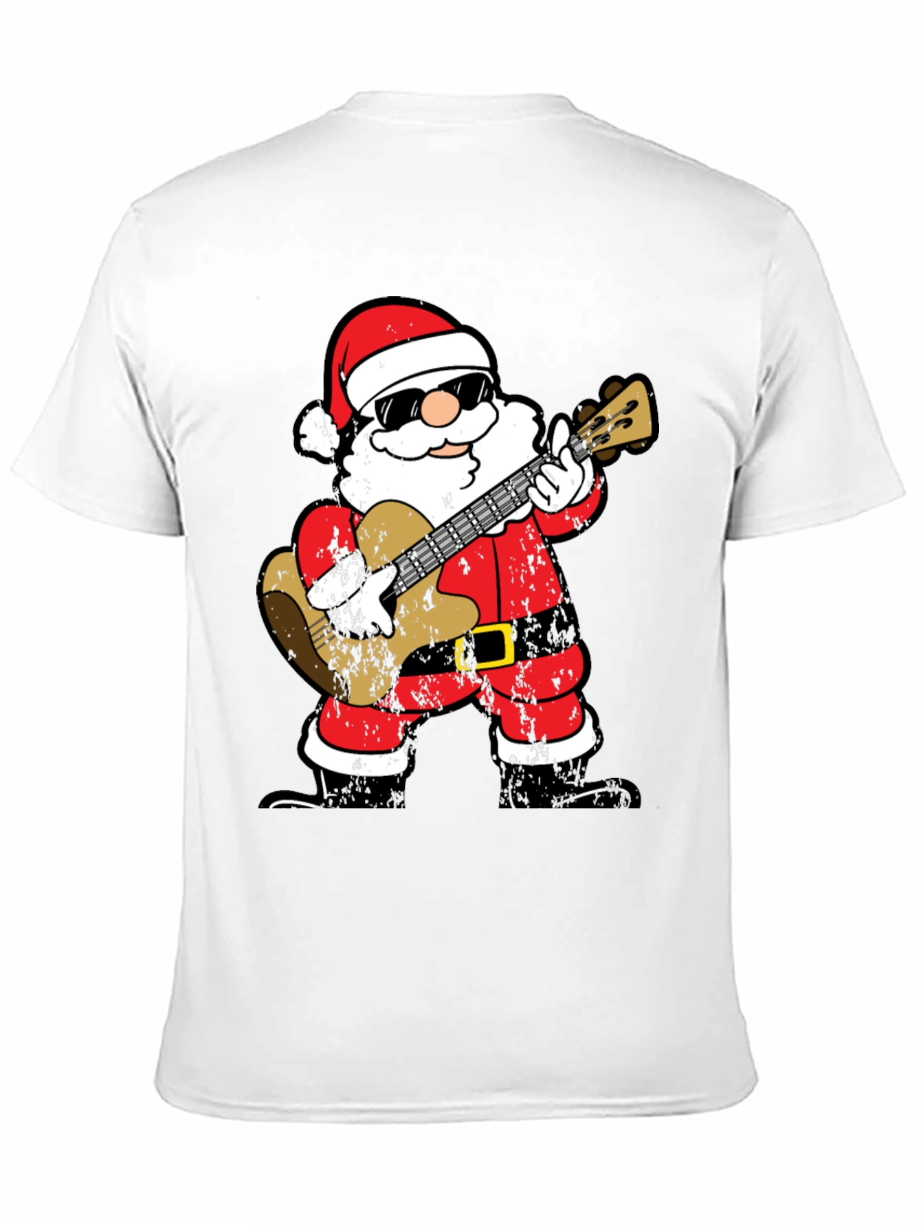 Rockin Santa T-Shirt - Christmas Guitar Player