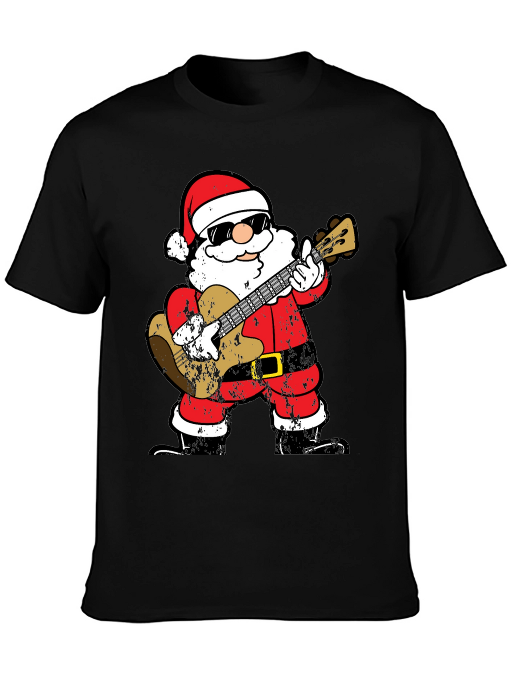 Rockin Santa T-Shirt - Christmas Guitar Player