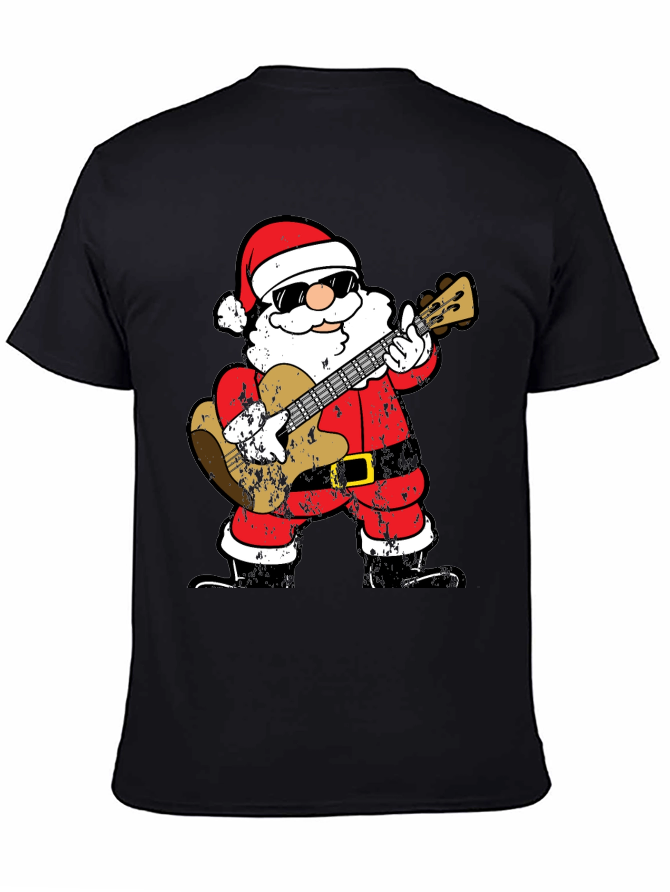 Rockin Santa T-Shirt - Christmas Guitar Player