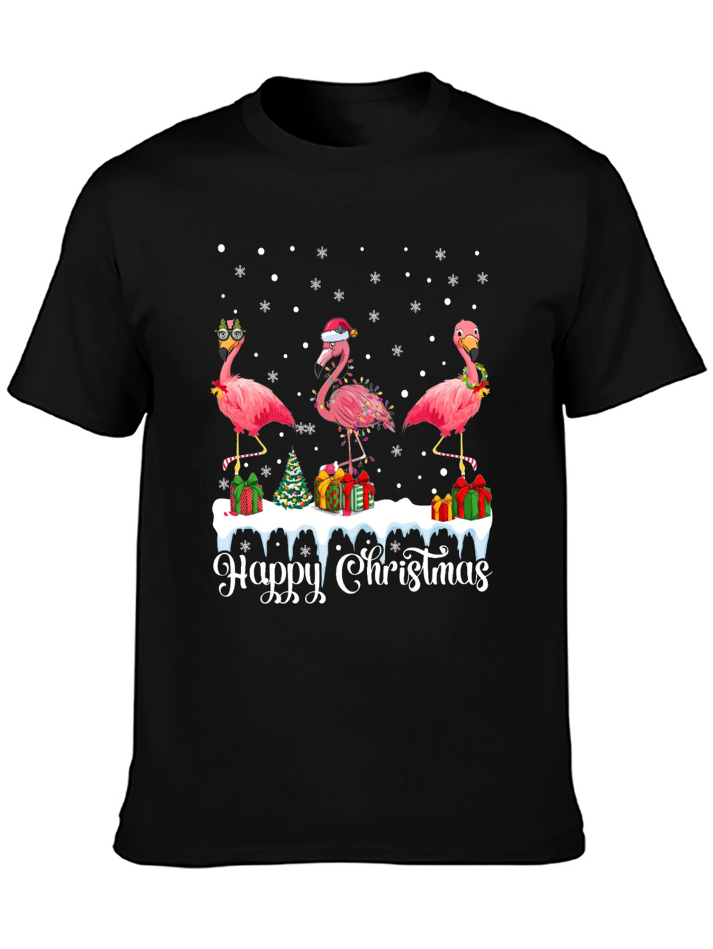 Festive Flamingo Christmas T-Shirt