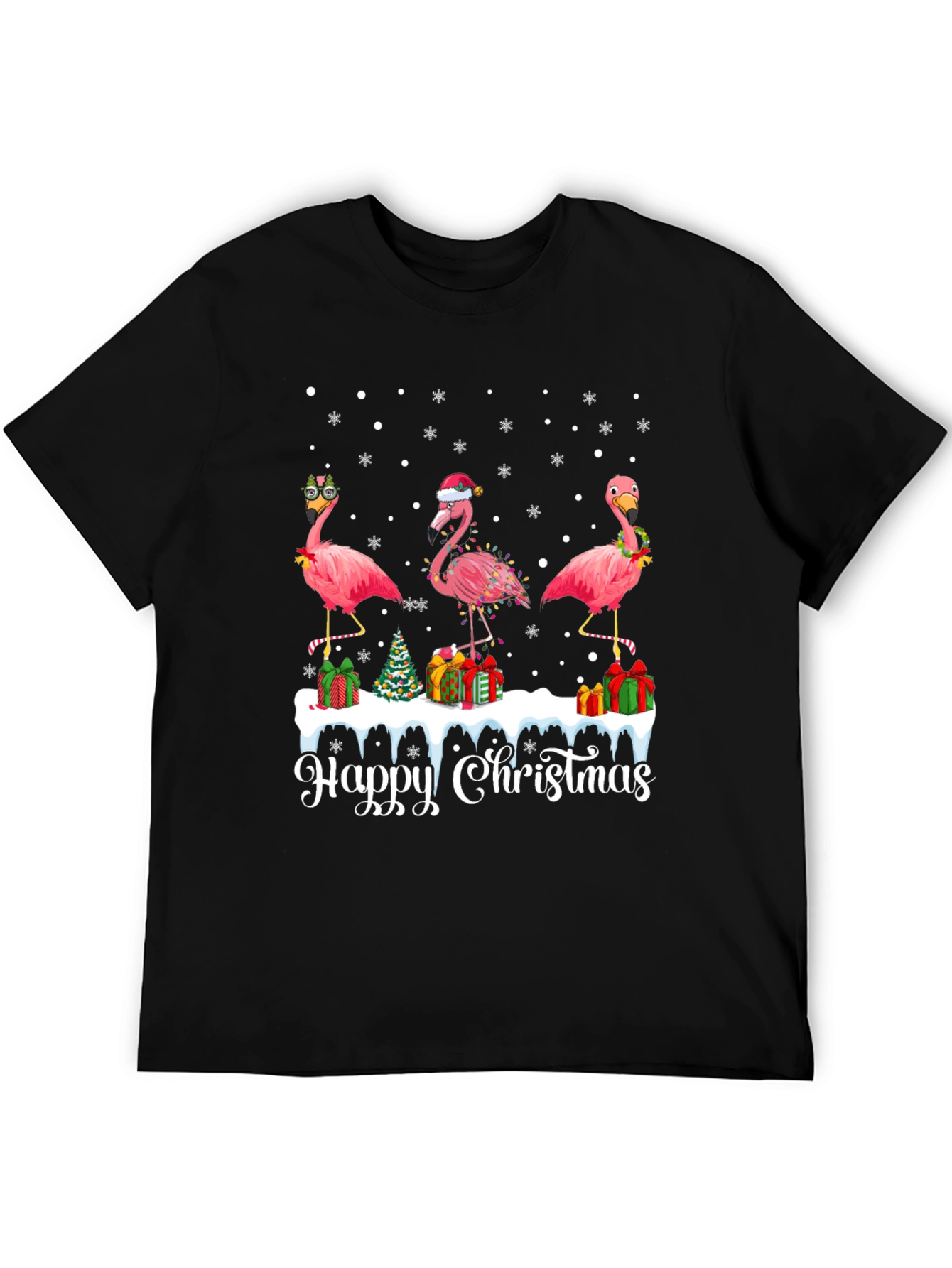 Festive Flamingo Christmas T-Shirt