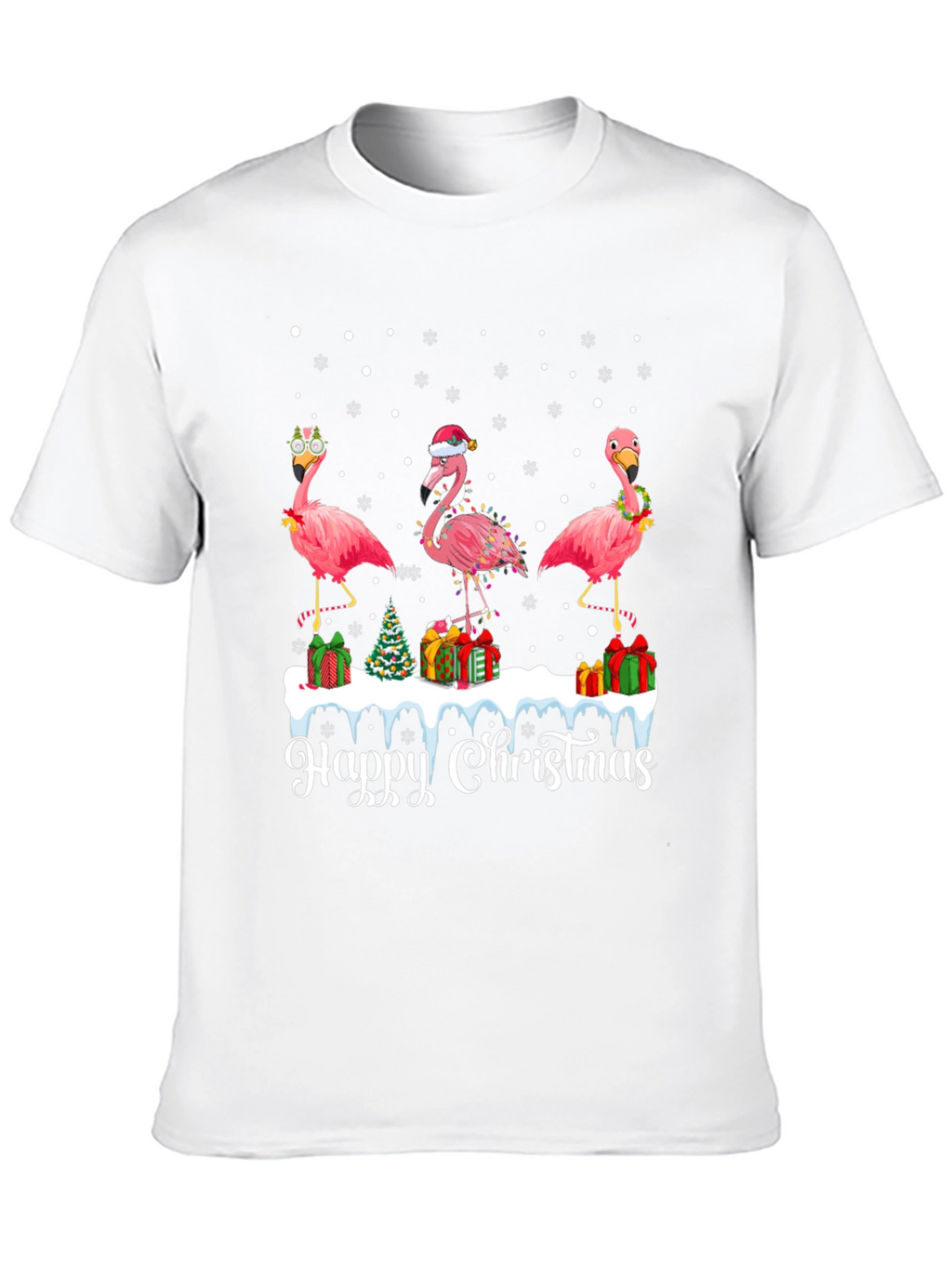 Festive Flamingo Christmas T-Shirt