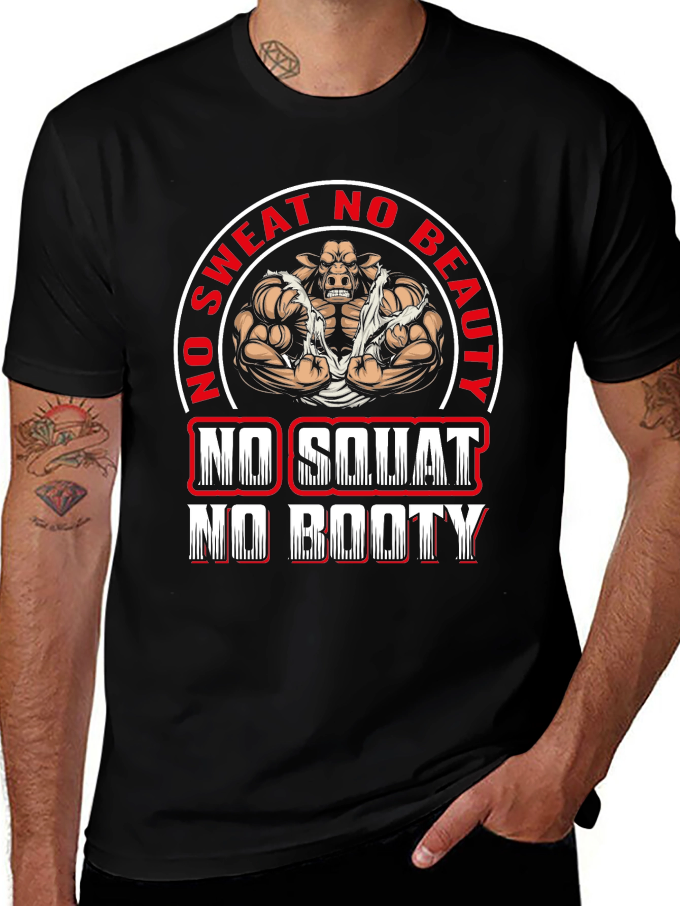 Funny Gym T-Shirt - No Sweat No Beauty