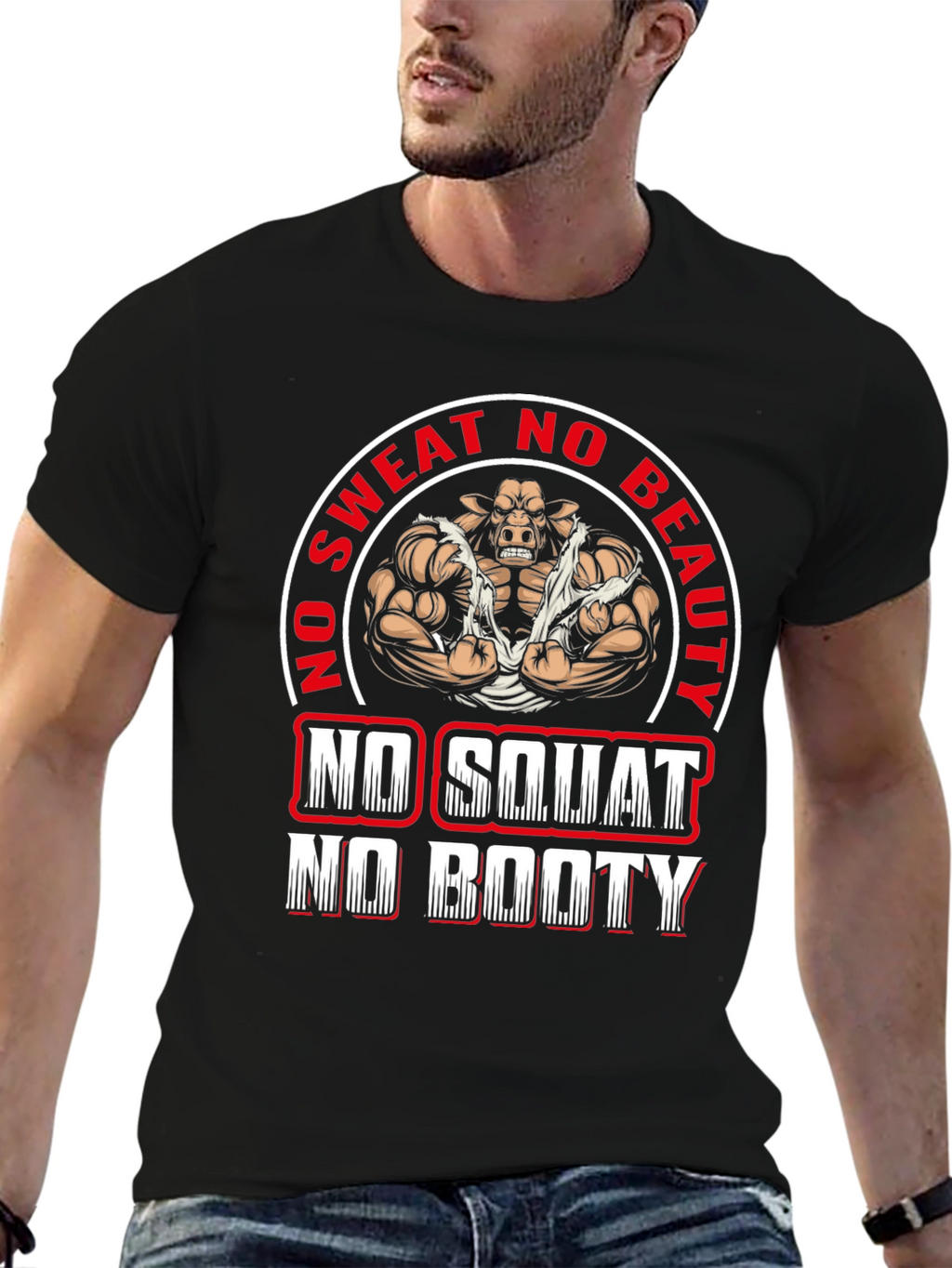 Funny Gym T-Shirt - No Sweat No Beauty