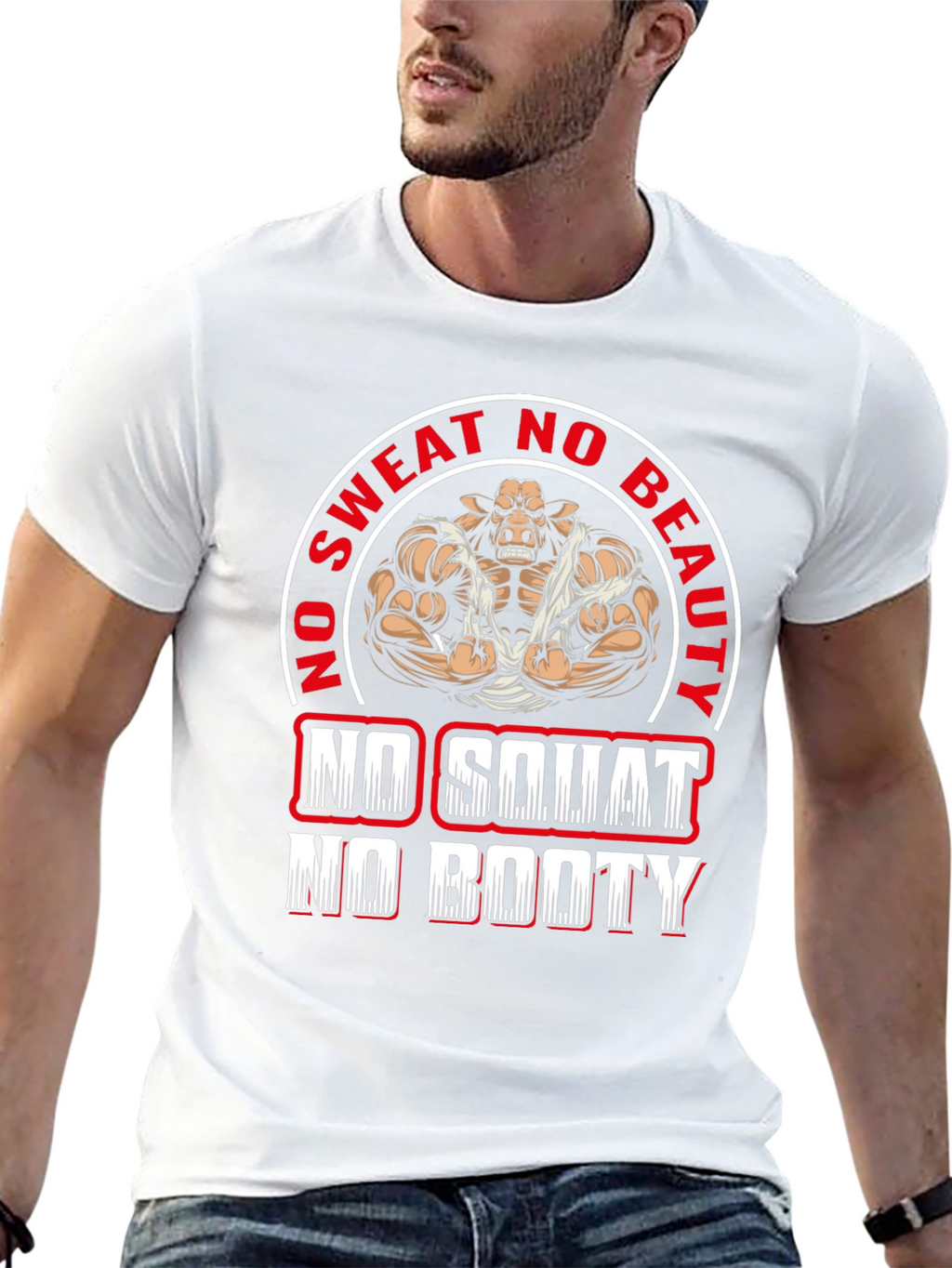Funny Gym T-Shirt - No Sweat No Beauty