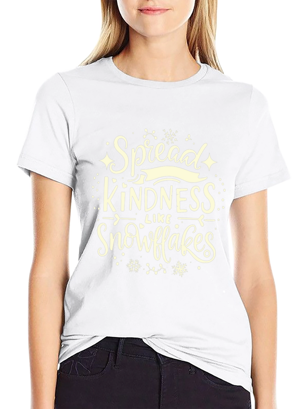 Spread Kindness Like Snowflakes Black T-Shirt