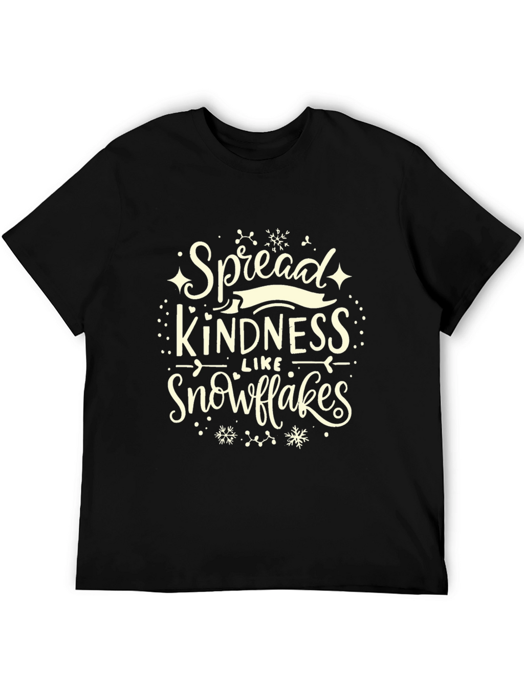 Spread Kindness Like Snowflakes Black T-Shirt