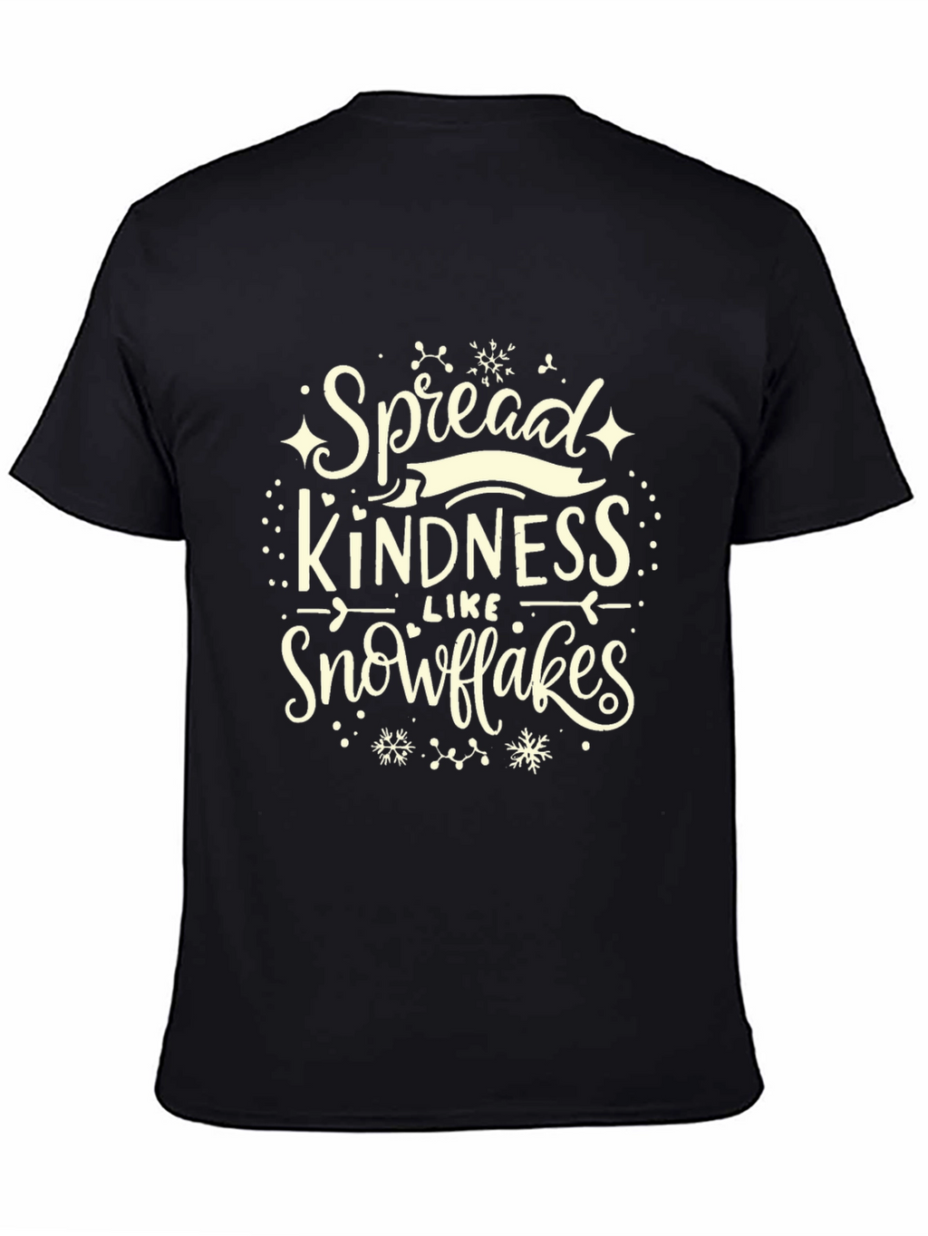 Spread Kindness Like Snowflakes Black T-Shirt