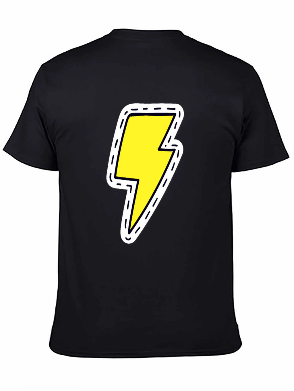 Black Tee with Lightning Bolt Patch