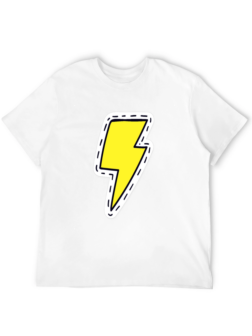 Black Tee with Lightning Bolt Patch