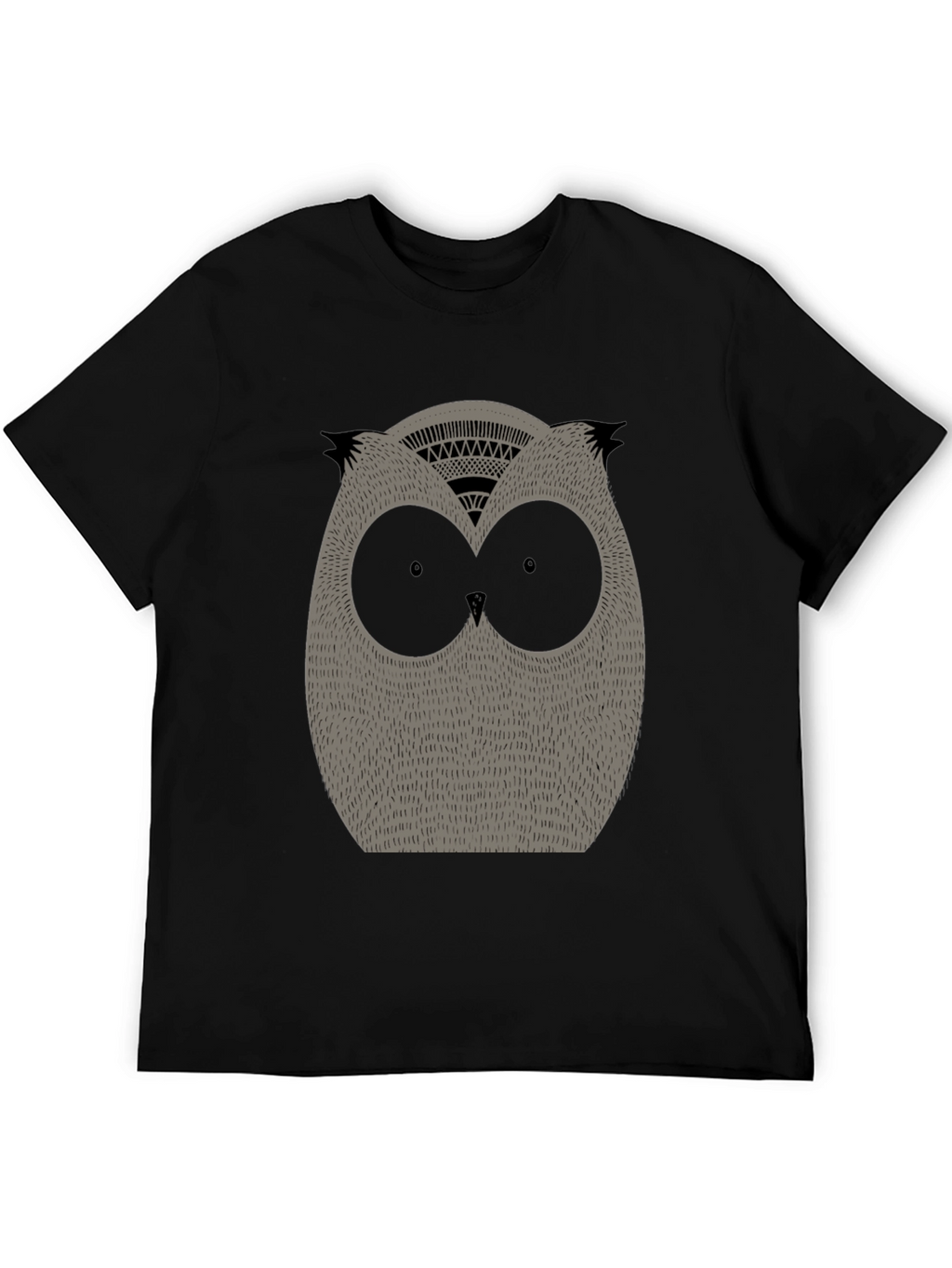Mens Black Owl Graphic Tee