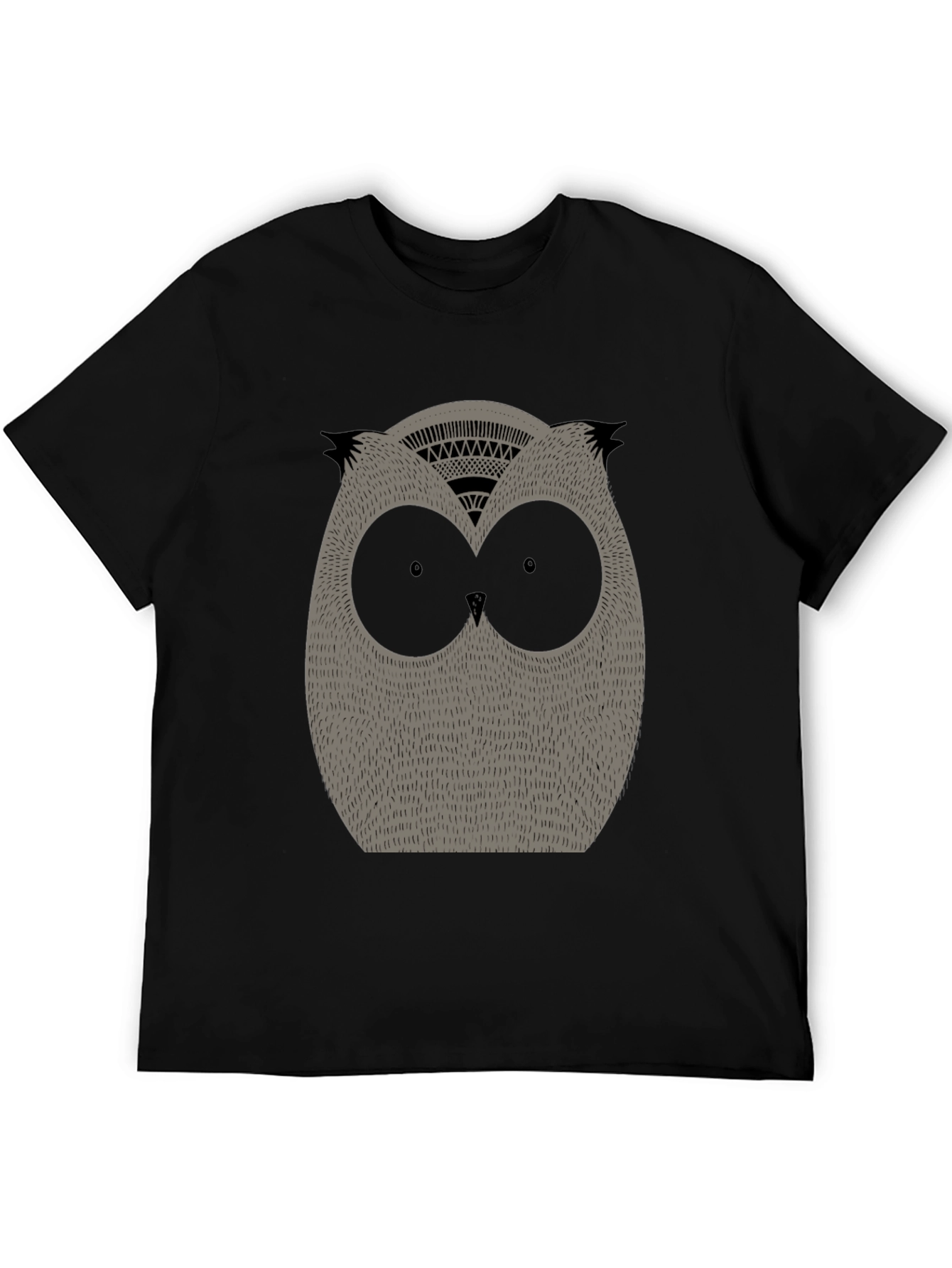 Mens Black Owl Graphic Tee