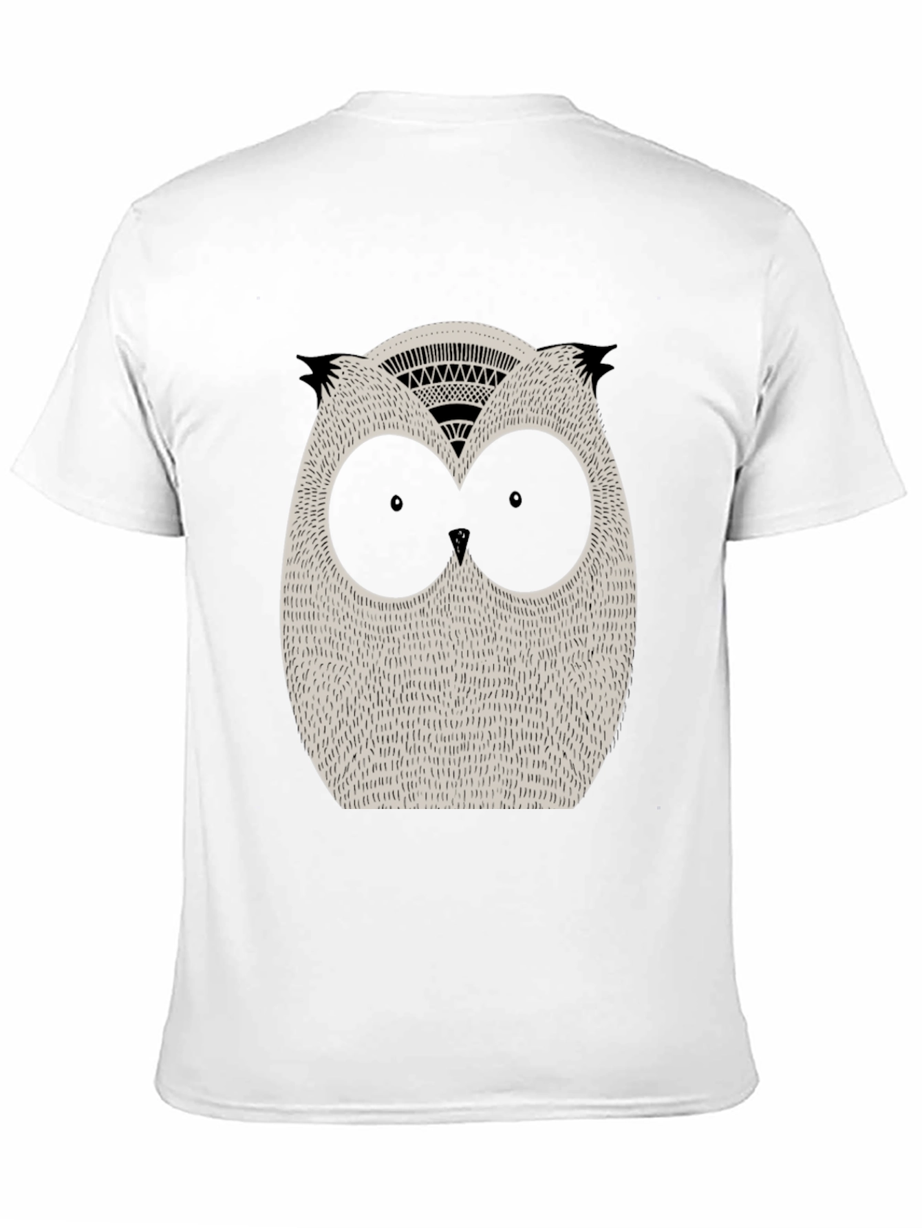 Mens Black Owl Graphic Tee