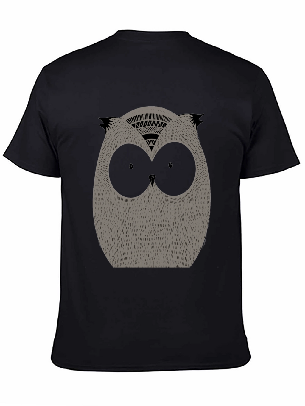 Mens Black Owl Graphic Tee