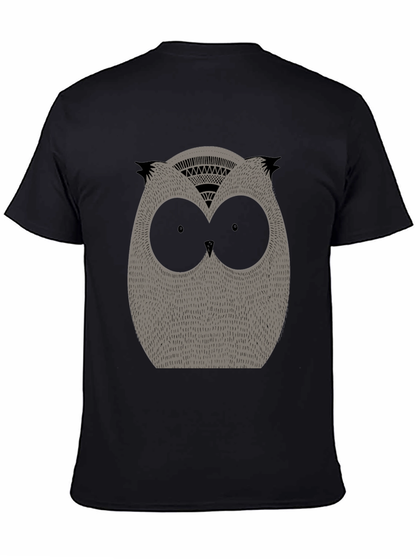 Mens Black Owl Graphic Tee
