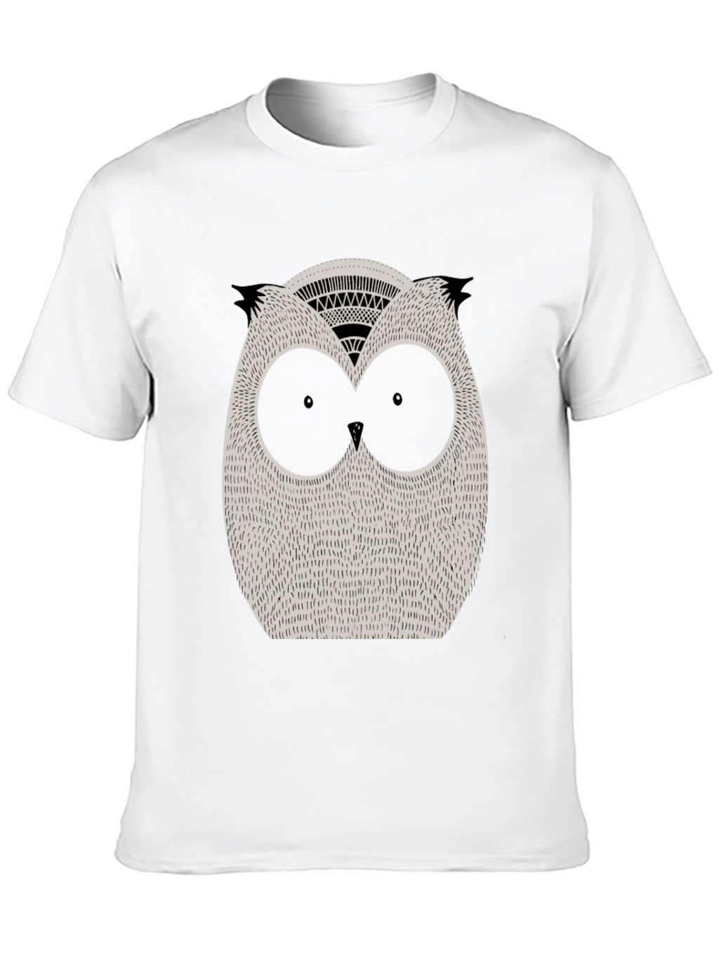 Mens Black Owl Graphic Tee