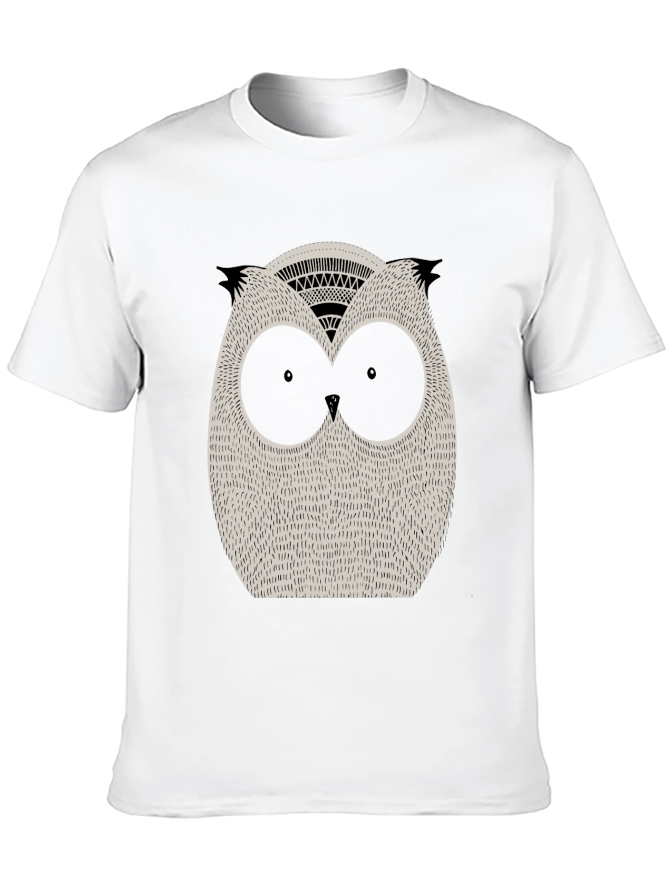 Mens Black Owl Graphic Tee
