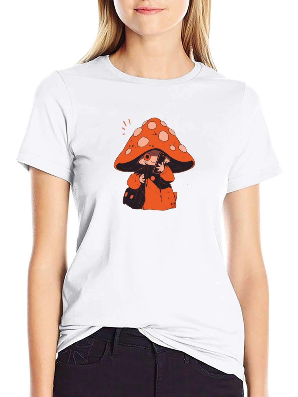 Mushroom Character Graphic Print T-Shirt