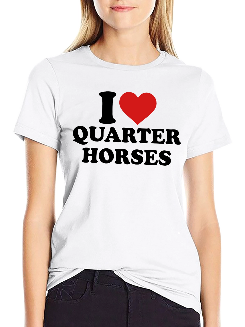 I Heart Quarter Horses Black Graphic T-Shirt
