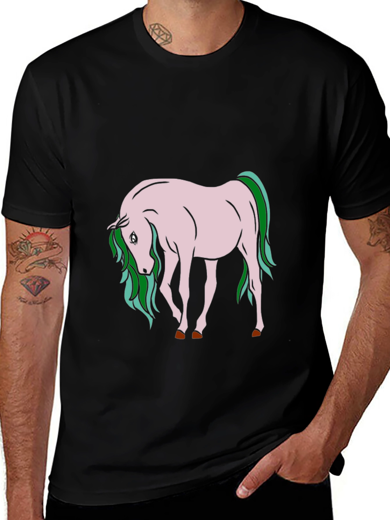 Unicorn Graphic T-Shirt - Black Cotton Tee
