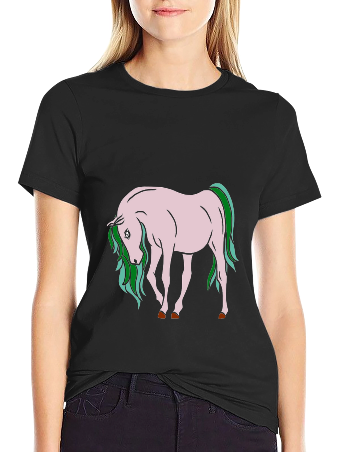 Unicorn Graphic T-Shirt - Black Cotton Tee