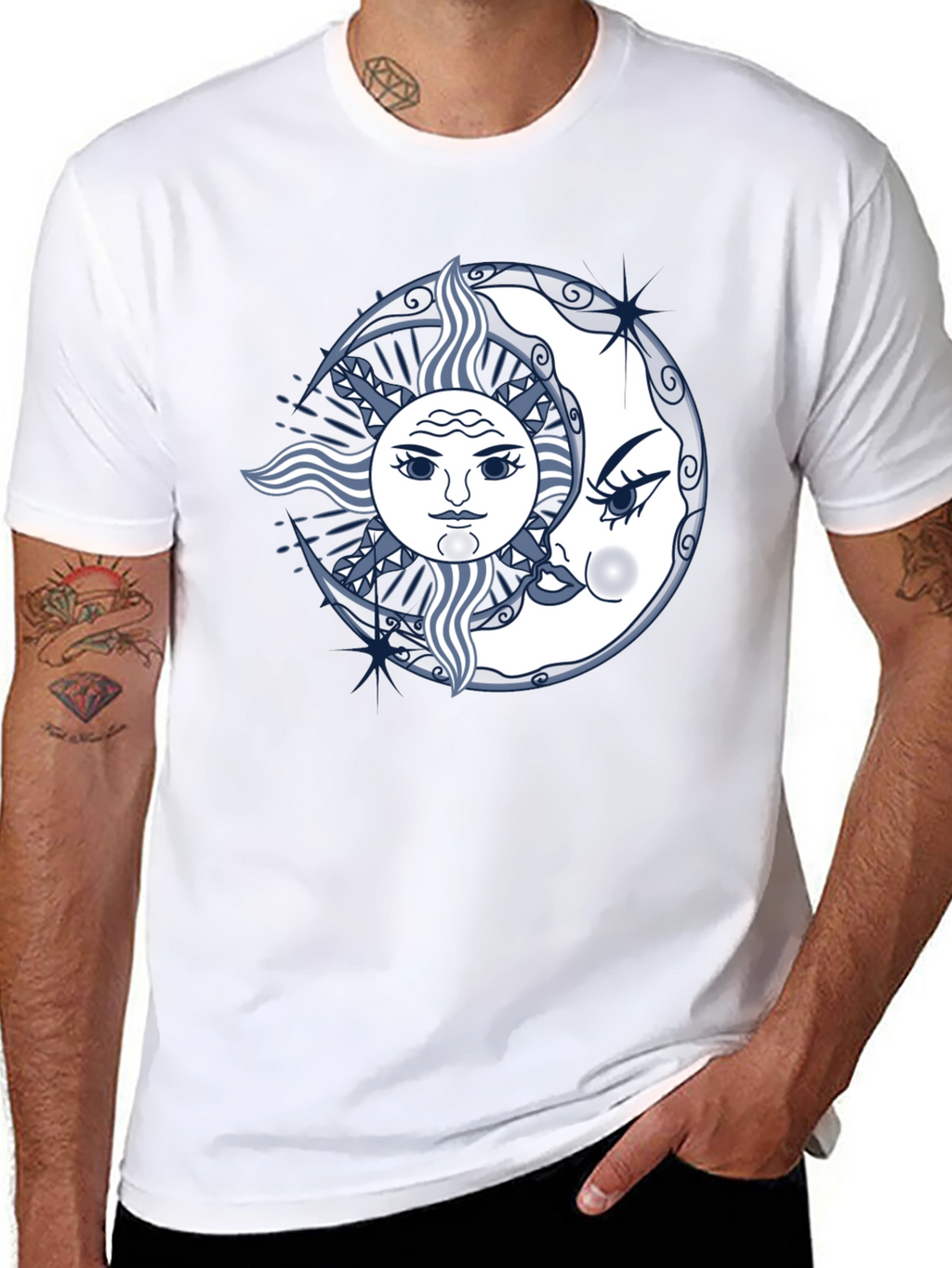 Sun and Moon Graphic Tee - Unisex Black T-Shirt