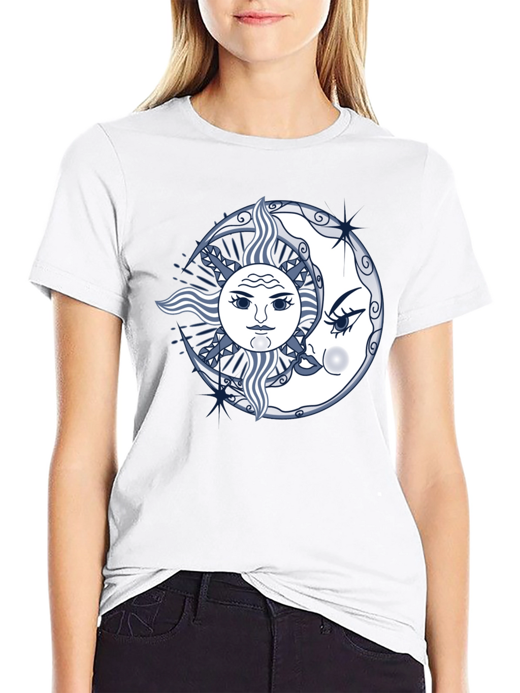 Sun and Moon Graphic Tee - Unisex Black T-Shirt