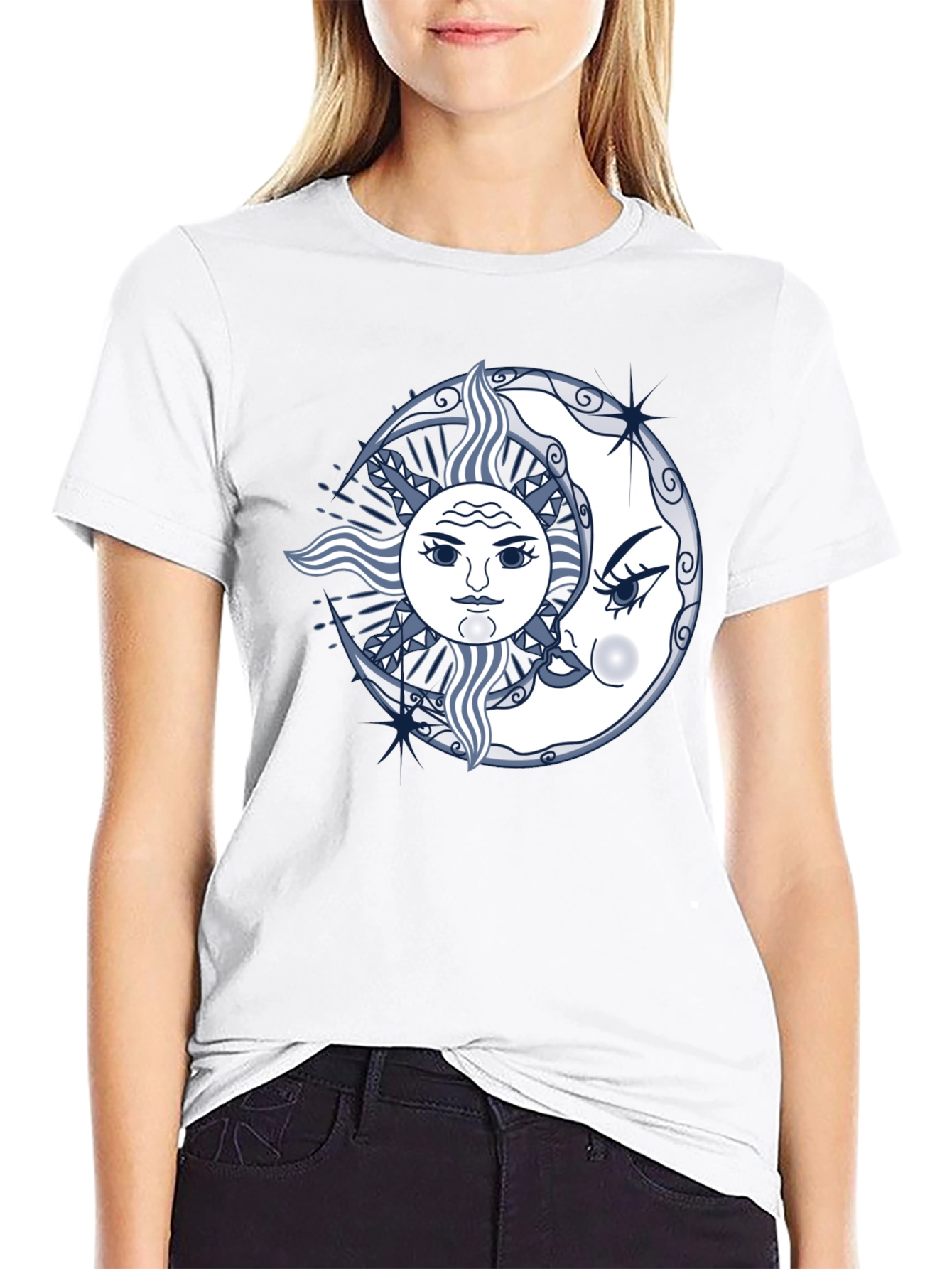 Sun and Moon Graphic Tee - Unisex Black T-Shirt