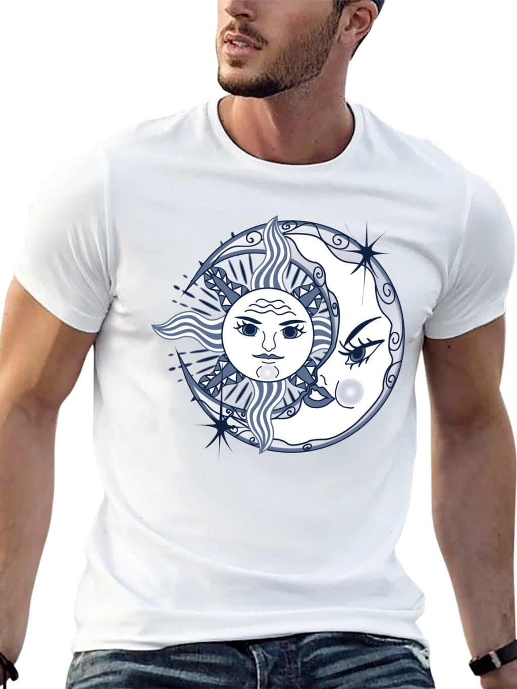 Sun and Moon Graphic Tee - Unisex Black T-Shirt
