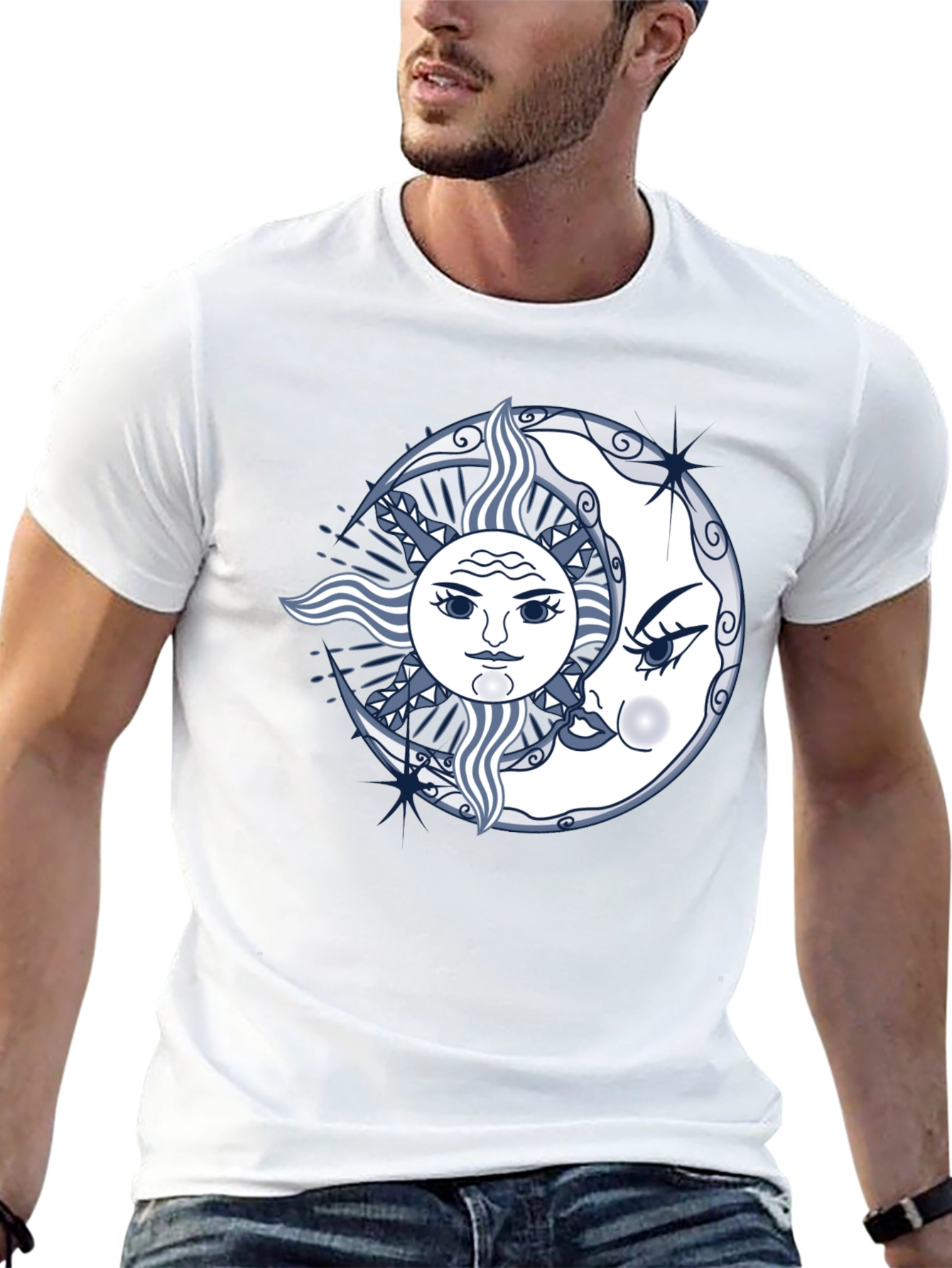 Sun and Moon Graphic Tee - Unisex Black T-Shirt