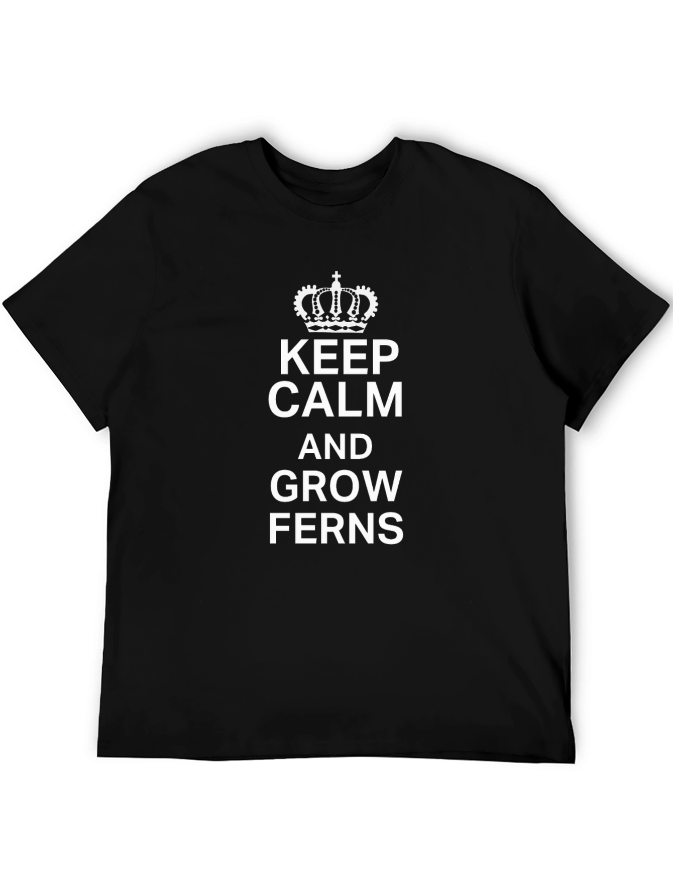 Keep Calm and Grow Ferns T-Shirt Black