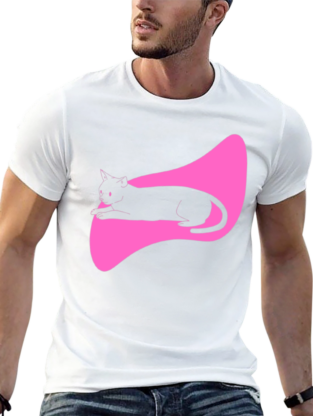 Black Cat Graphic Tee - Stylish Mens T-Shirt