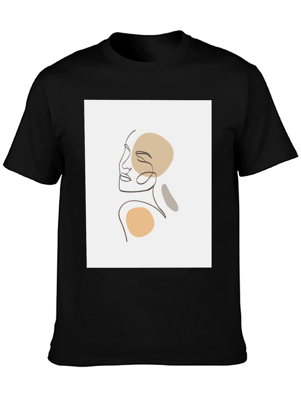 Minimalist Abstract Face Line Art Graphic Tee