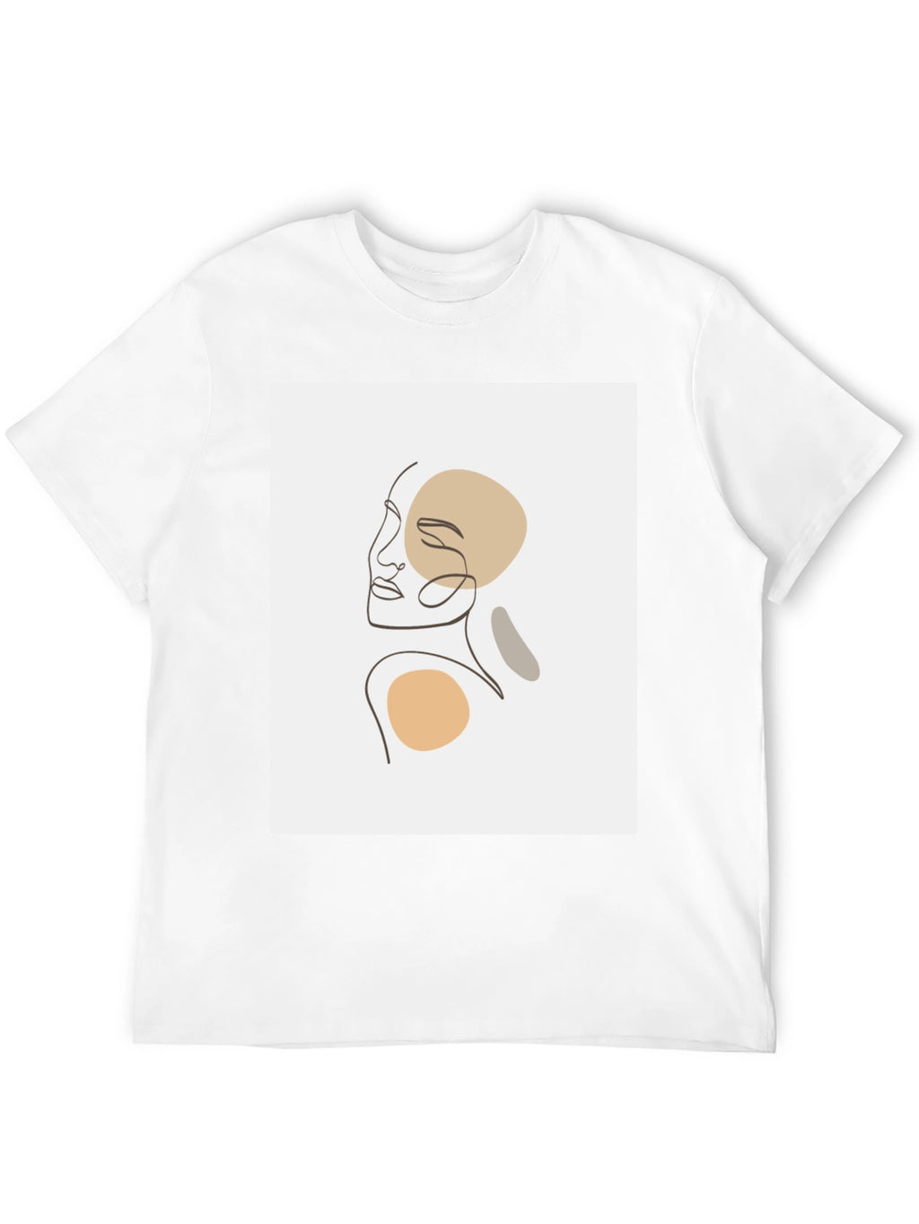 Minimalist Abstract Face Line Art Graphic Tee