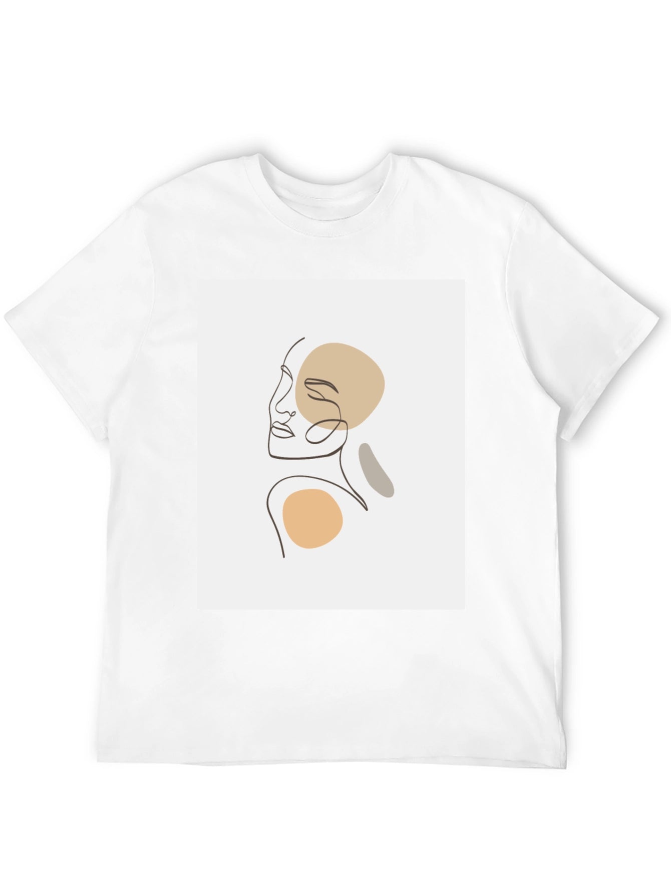 Minimalist Abstract Face Line Art Graphic Tee