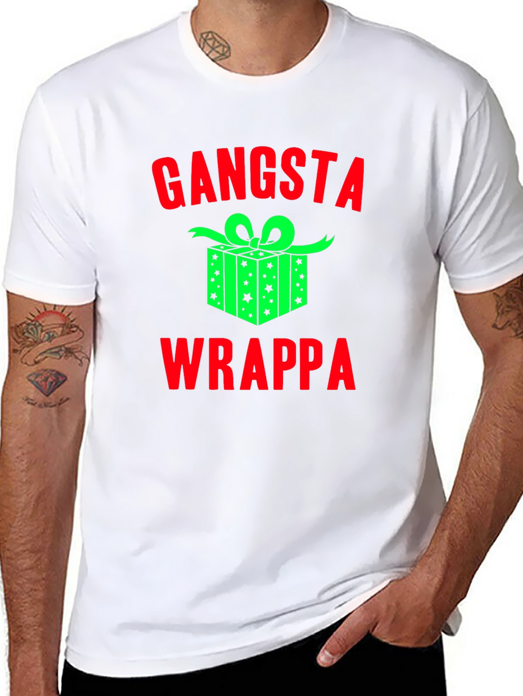 Gangsta Wrappa Christmas Graphic T-Shirt