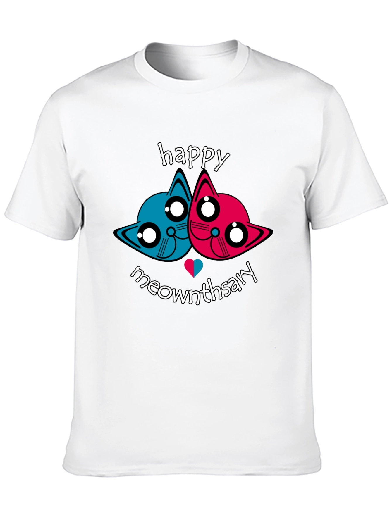 Happy Meownthsary Graphic Tee - Anniversary Cat Lovers