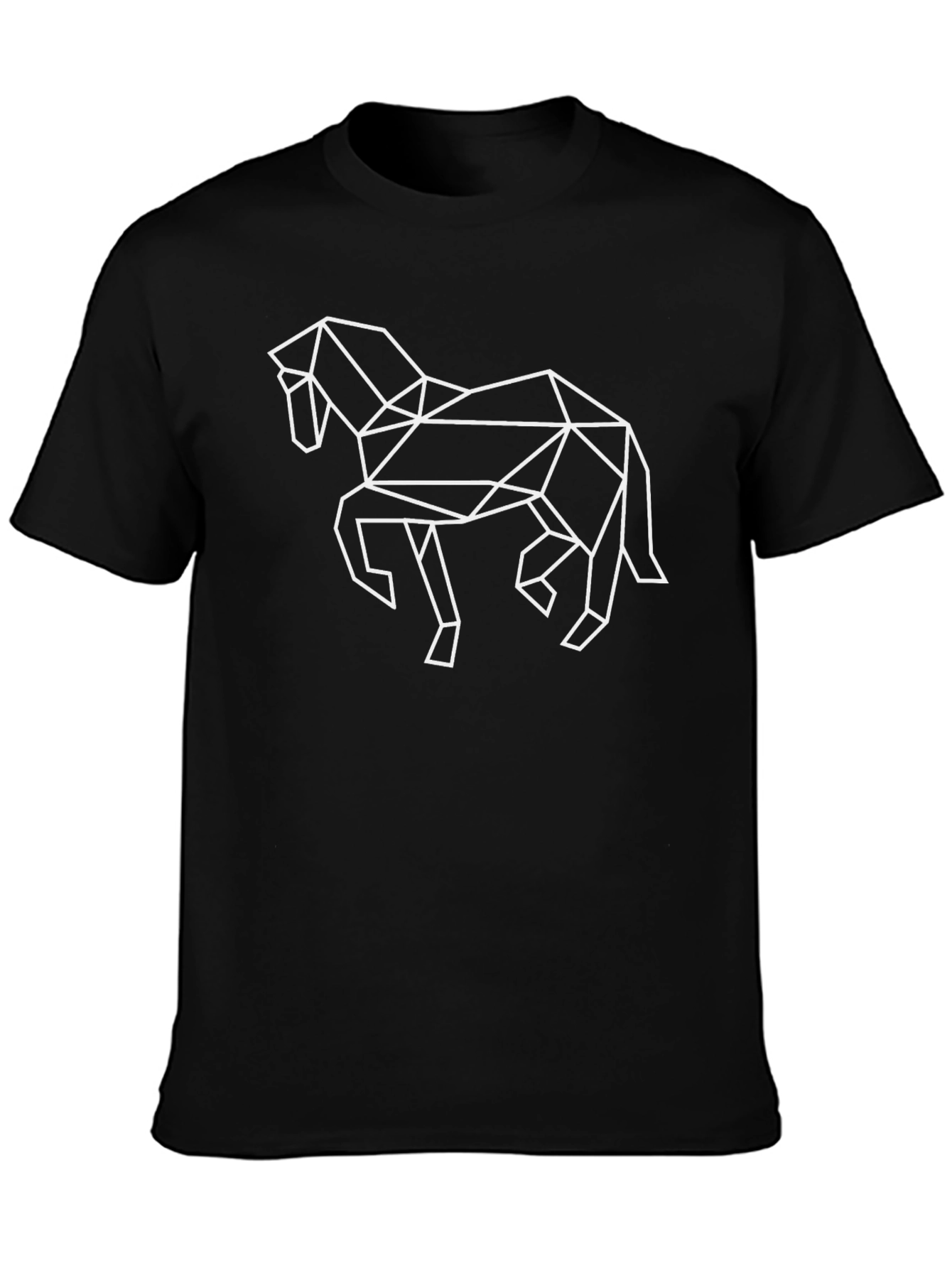 Geometric Horse Graphic Tee - Black