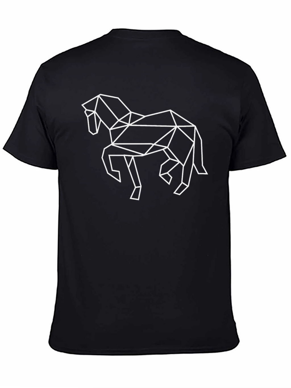 Geometric Horse Graphic Tee - Black