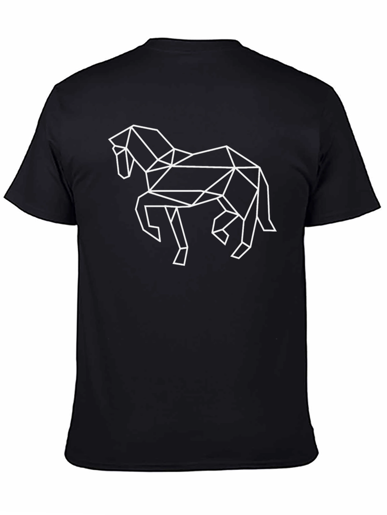 Geometric Horse Graphic Tee - Black