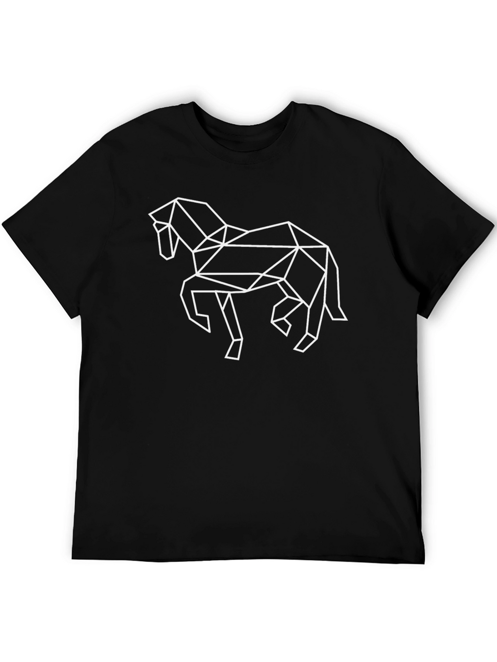 Geometric Horse Graphic Tee - Black