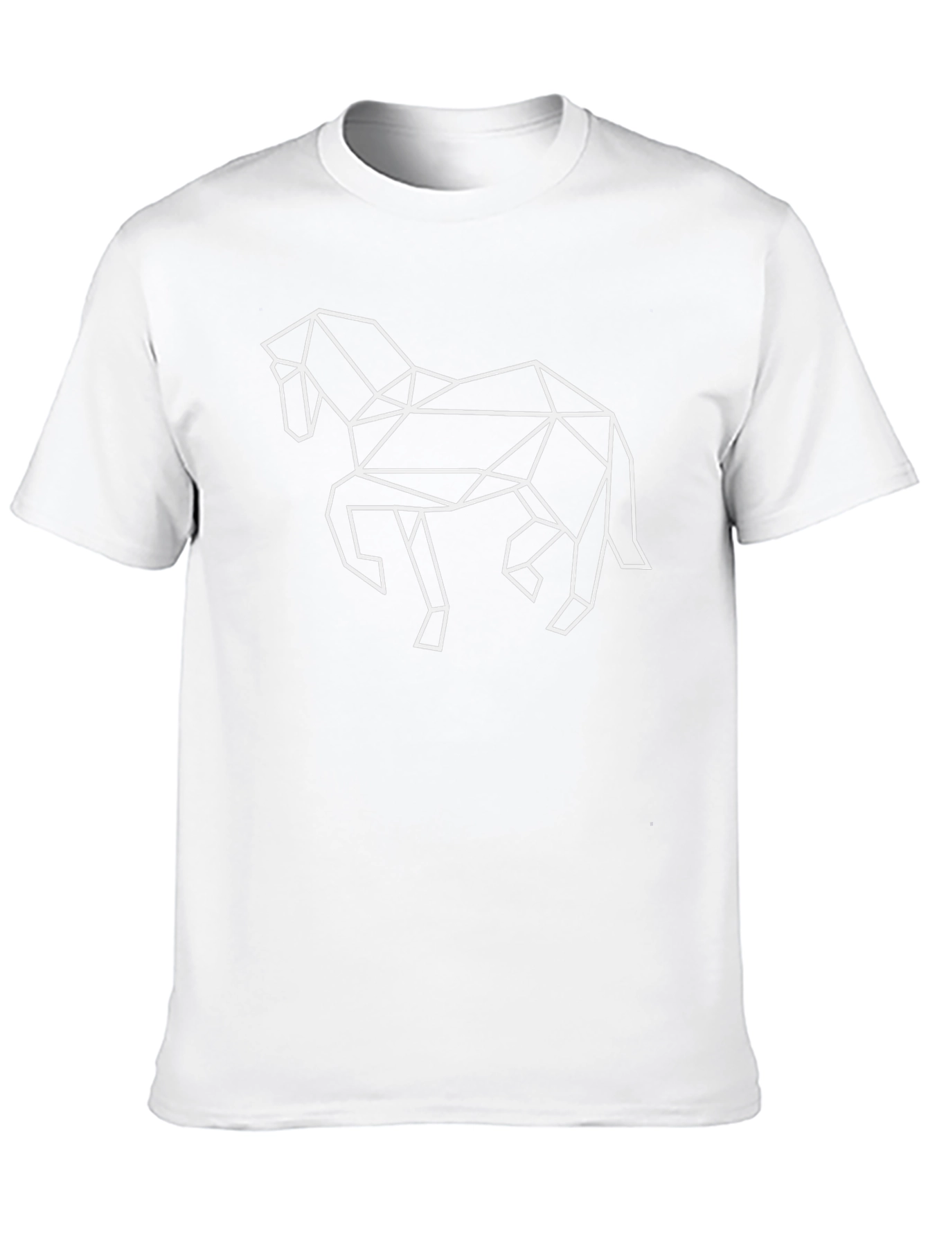 Geometric Horse Graphic Tee - Black