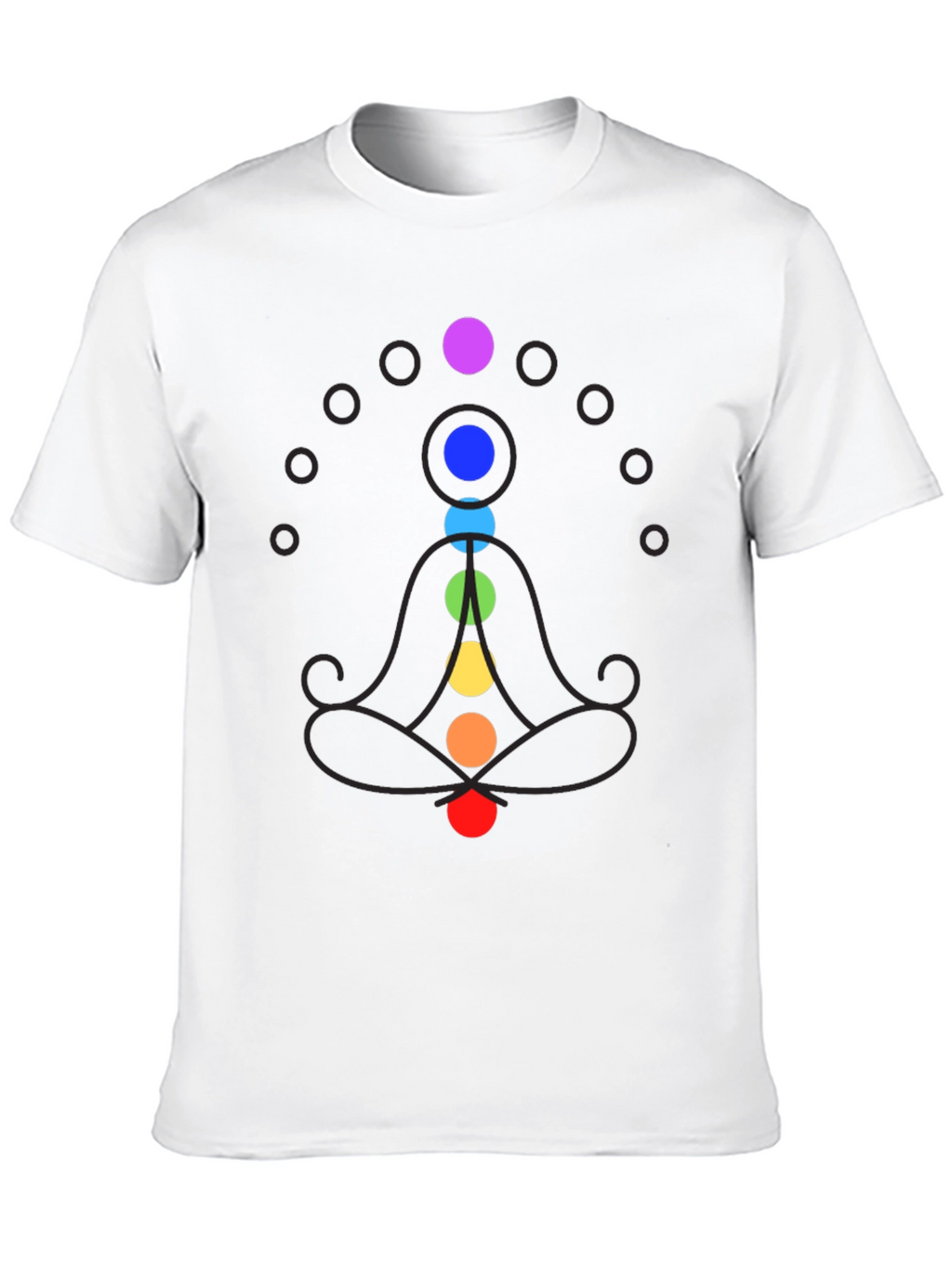 Chakra Meditation Graphic Print Black T-Shirt