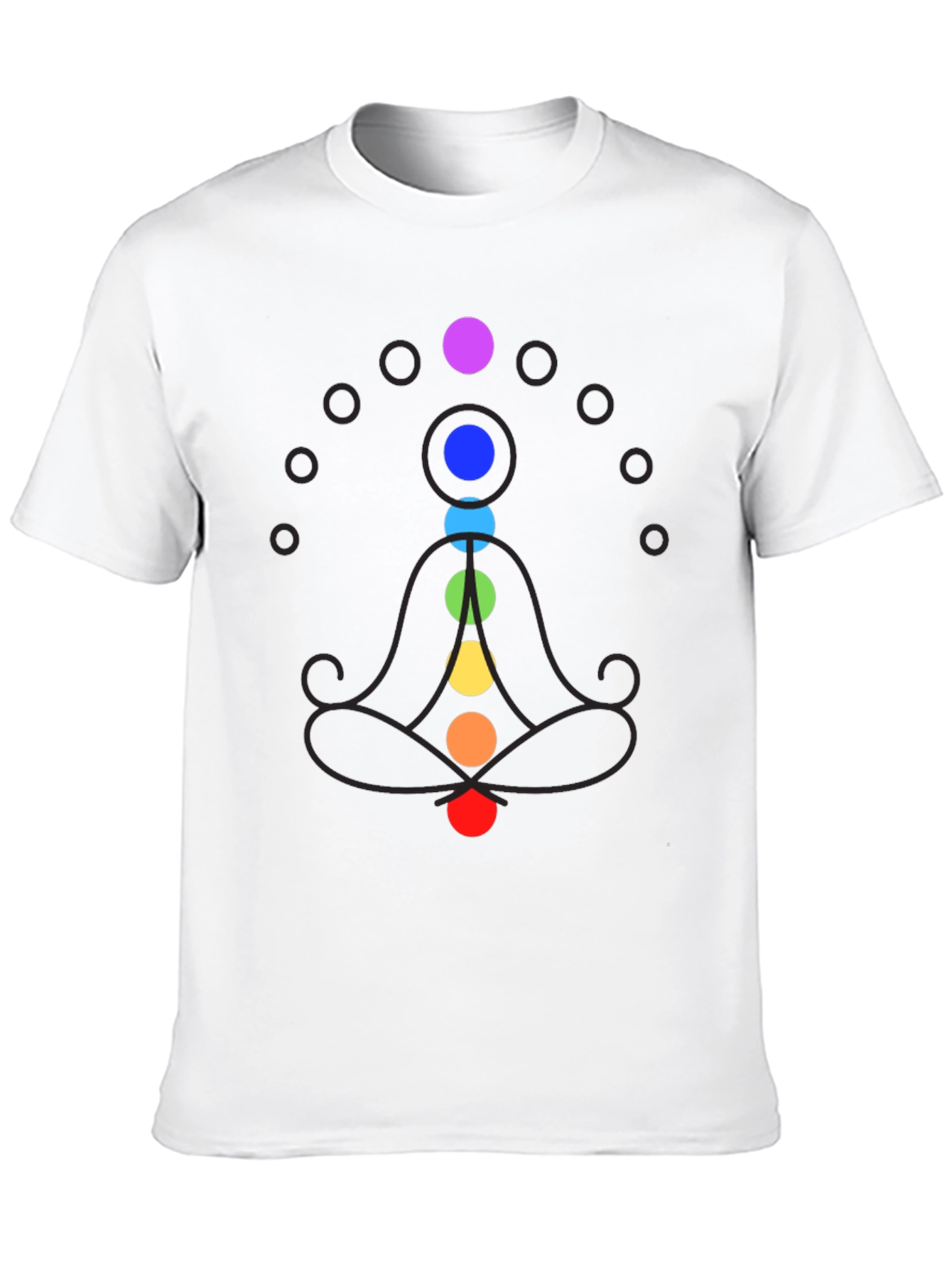 Chakra Meditation Graphic Print Black T-Shirt