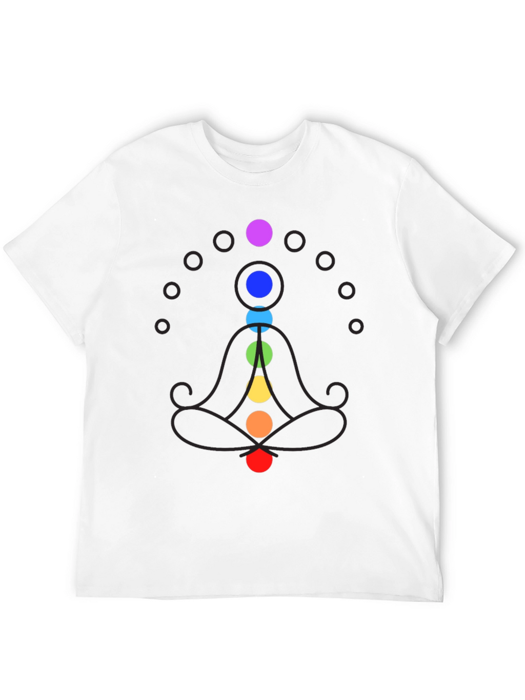 Chakra Meditation Graphic Print Black T-Shirt