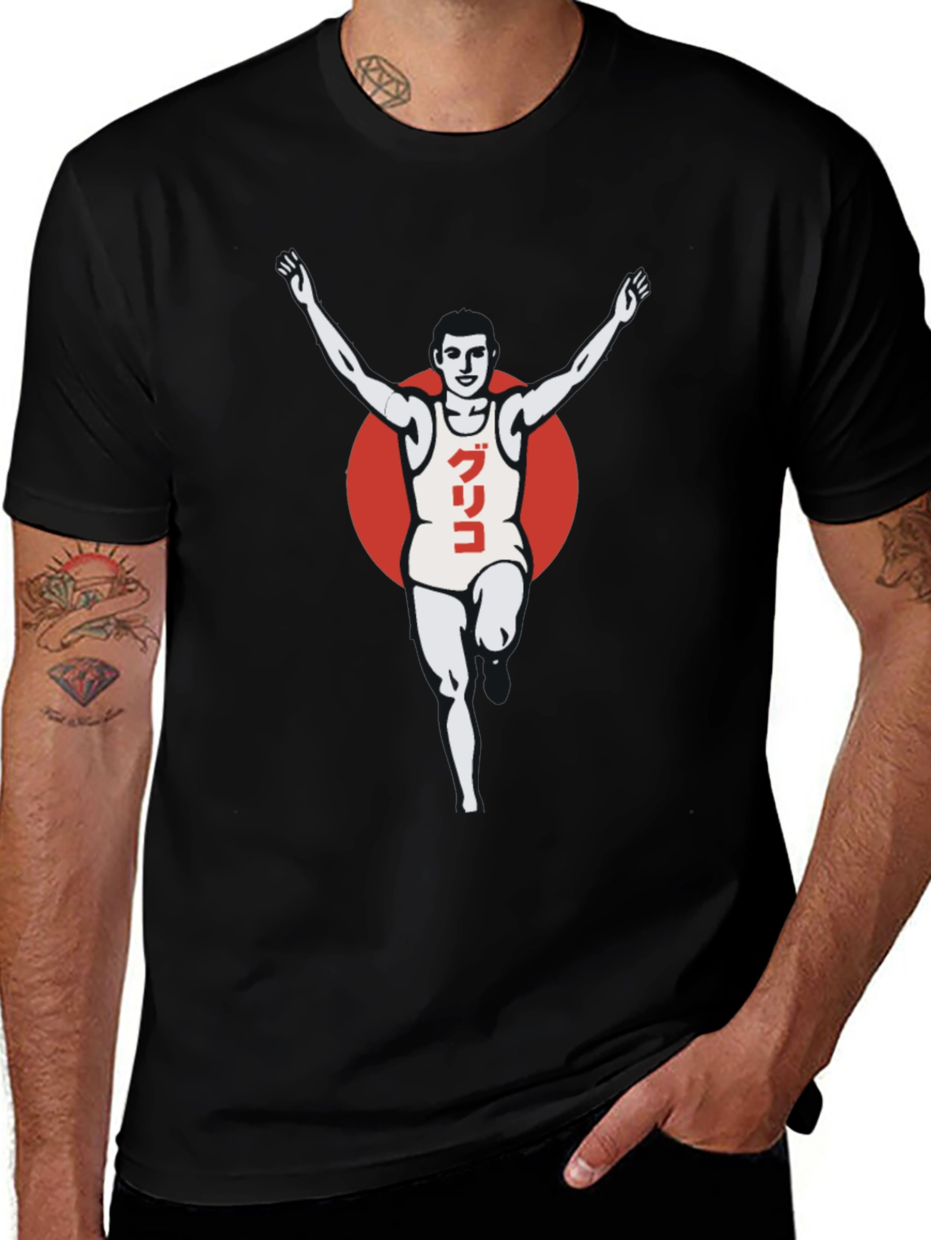 Glico Runner Graphic T-Shirt - Black