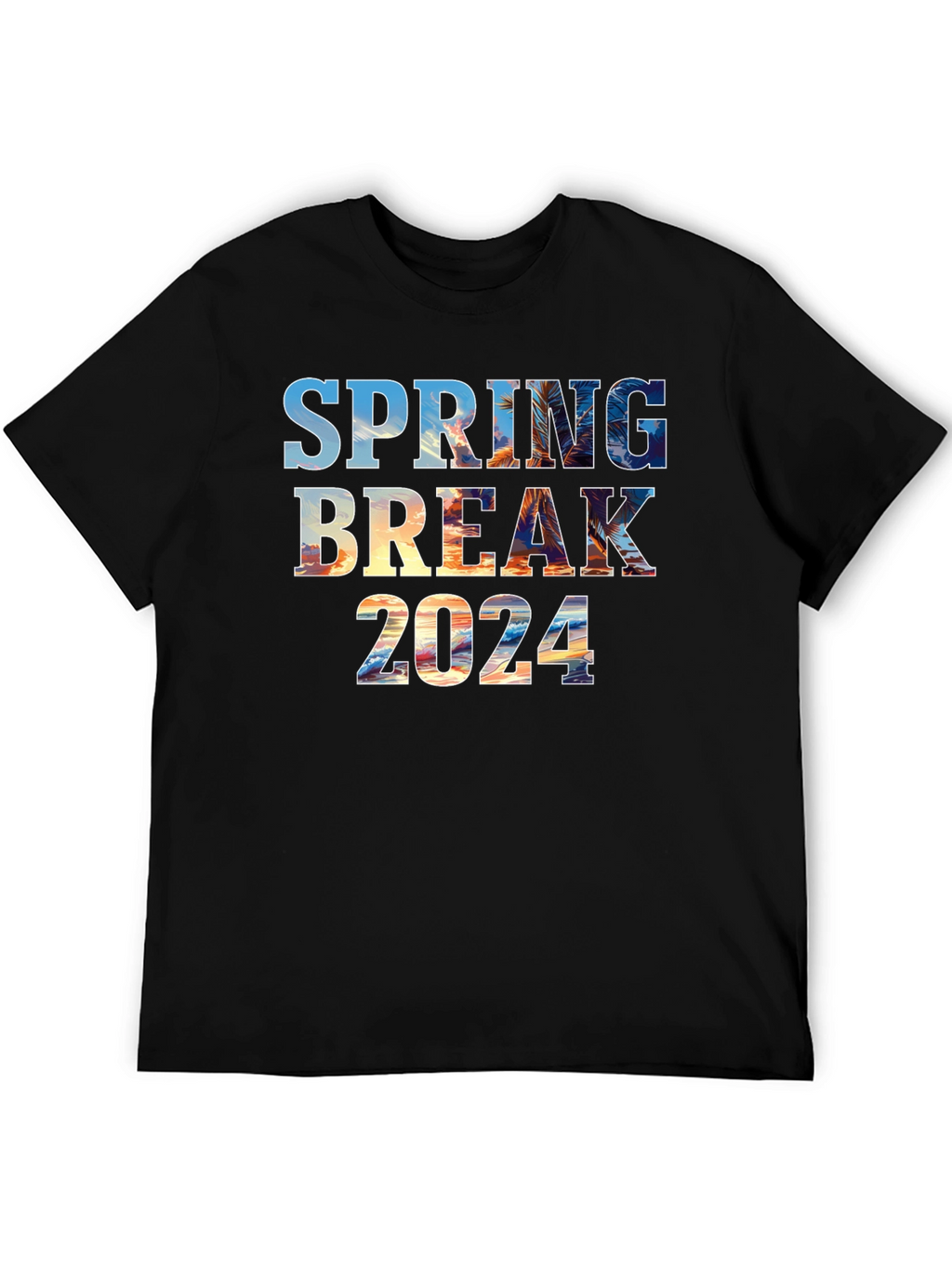 Spring Break 2024 Black Graphic T-Shirt